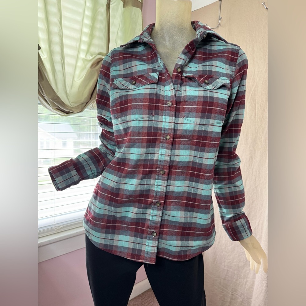 LL Bean Plaid  Button Up Womens Shirt